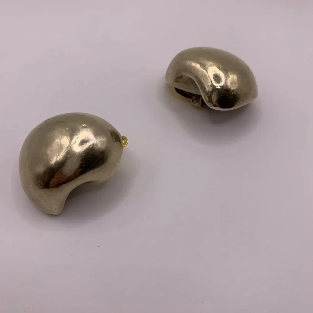 Simon Sebbeg Chunky  electricoforming gold plated clip on earrings - Picture 2 of 5